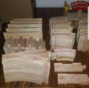 Wooden train set  - over 150 pcs